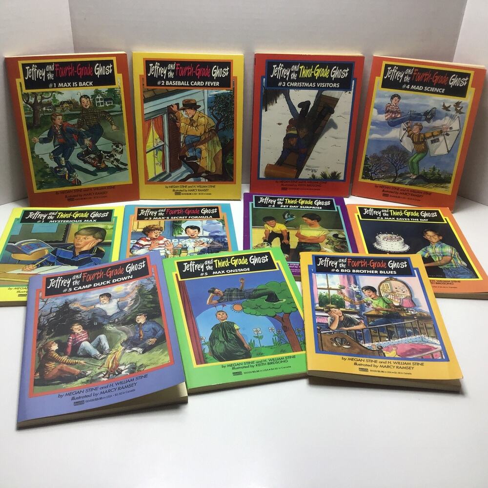 Jeffrey Third & Fourth Grade Ghost Book Lot 11 Books Megan Stine Vintage 1980s